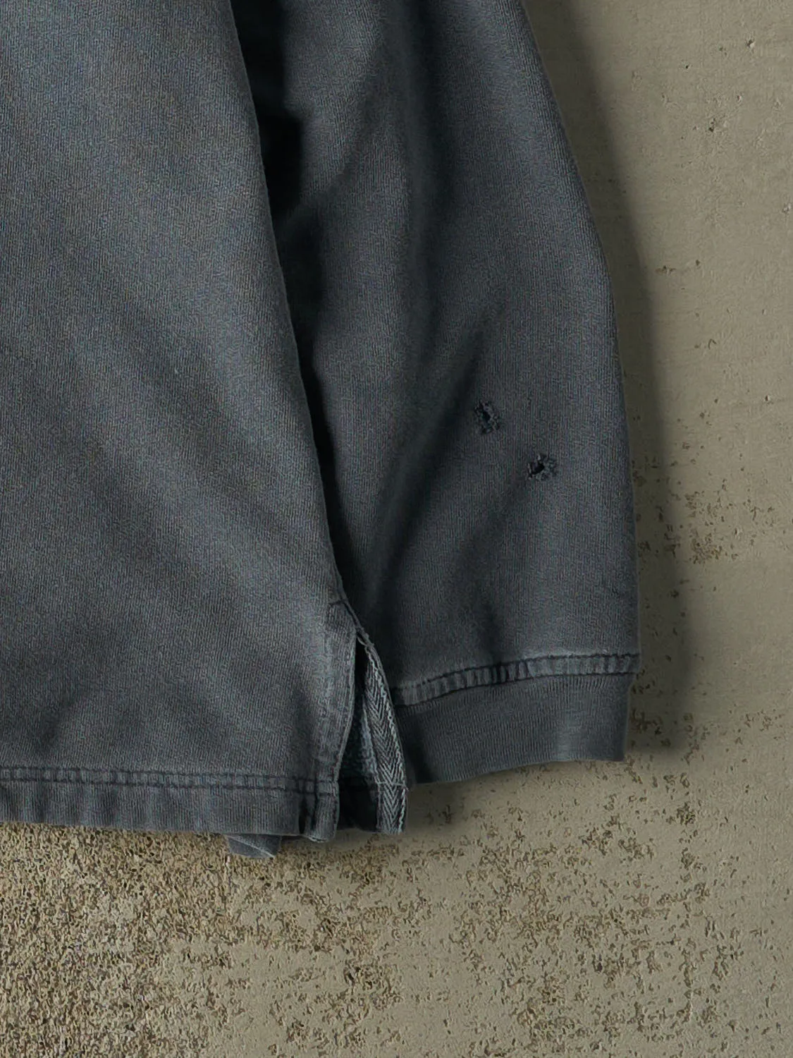 Vintage 90s Washed Blue Blank Quarter Button Pull Over (L) sold by Rebalance Vintage product image thumbnail 4