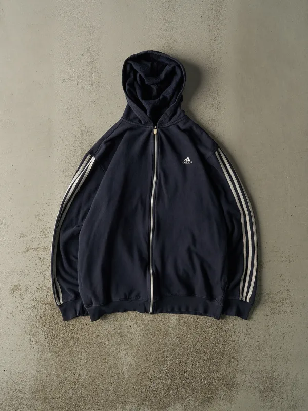 Vintage Y2K Navy Blue Adidas Embroidered Zip Up Hoodie (L/XL) sold by Rebalance Vintage