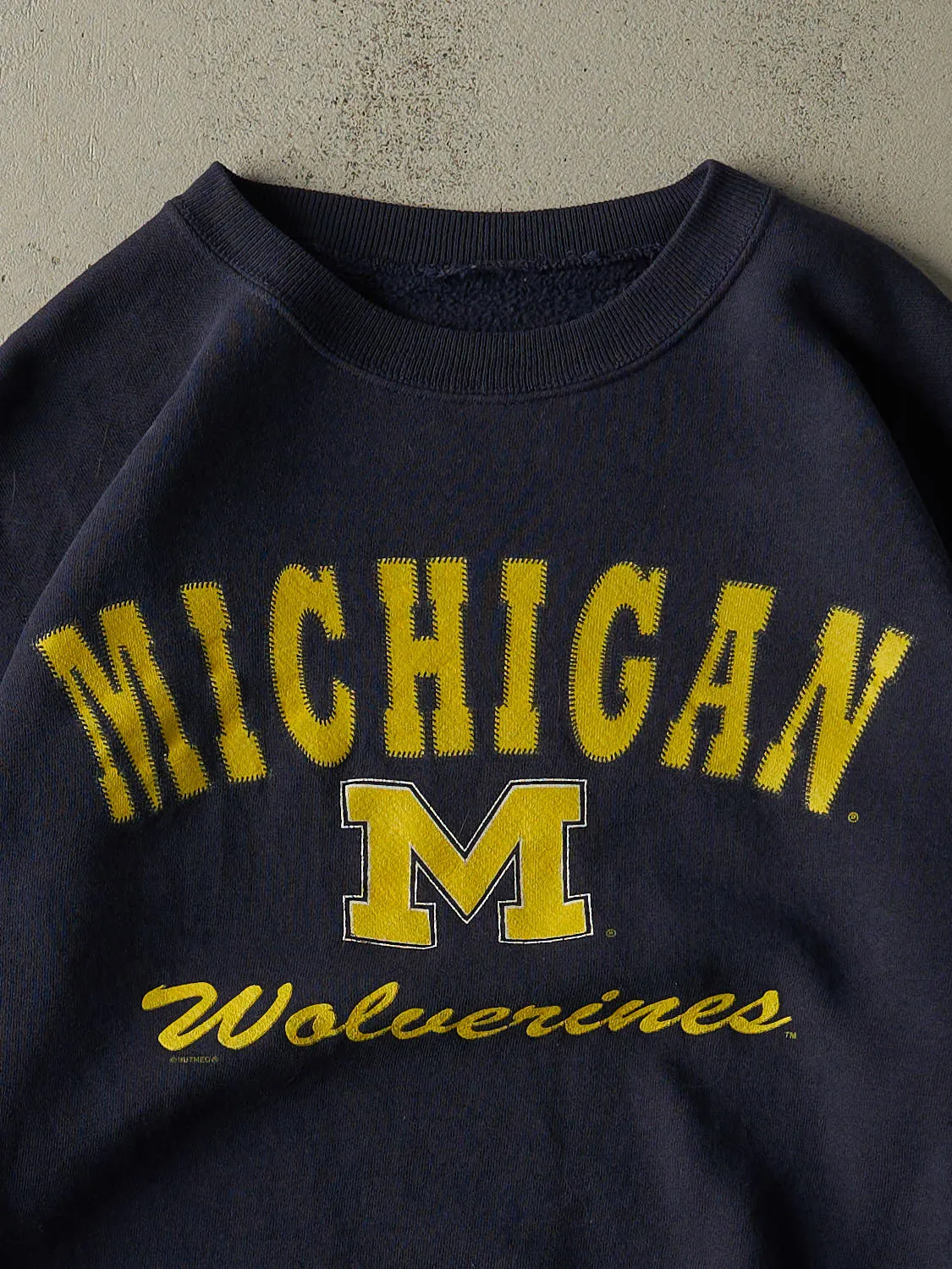 Vintage 90s Navy Blue University of Michigan Wolverines Crewneck (L/XL) sold by Rebalance Vintage product image thumbnail 2