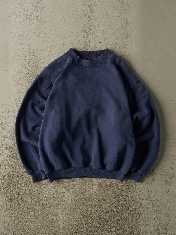 Vintage Y2K Navy Blue Blank Crewneck (M) sold by Rebalance Vintage