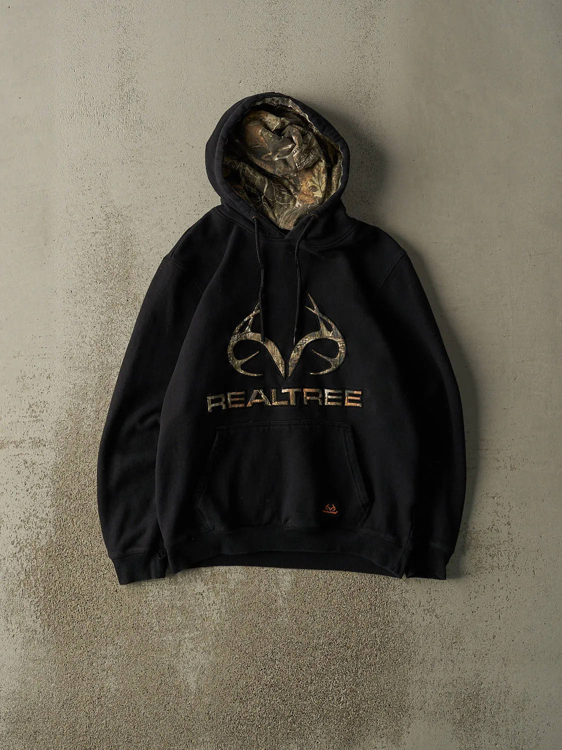 Vintage Y2K Black Realtree Embroidered Logo Hoodie (S/M) sold by Rebalance Vintage
