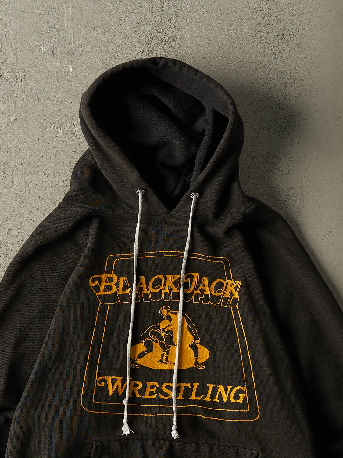 Vintage 80s Faded Black Black Jack Wrestling Hoodie (S/M) sold by Rebalance Vintage product image thumbnail 2