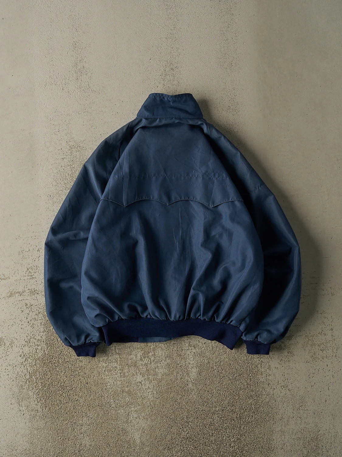 Vintage 80s Navy Blue Harrington Jacket (L/XL) sold by Rebalance Vintage product image thumbnail 2