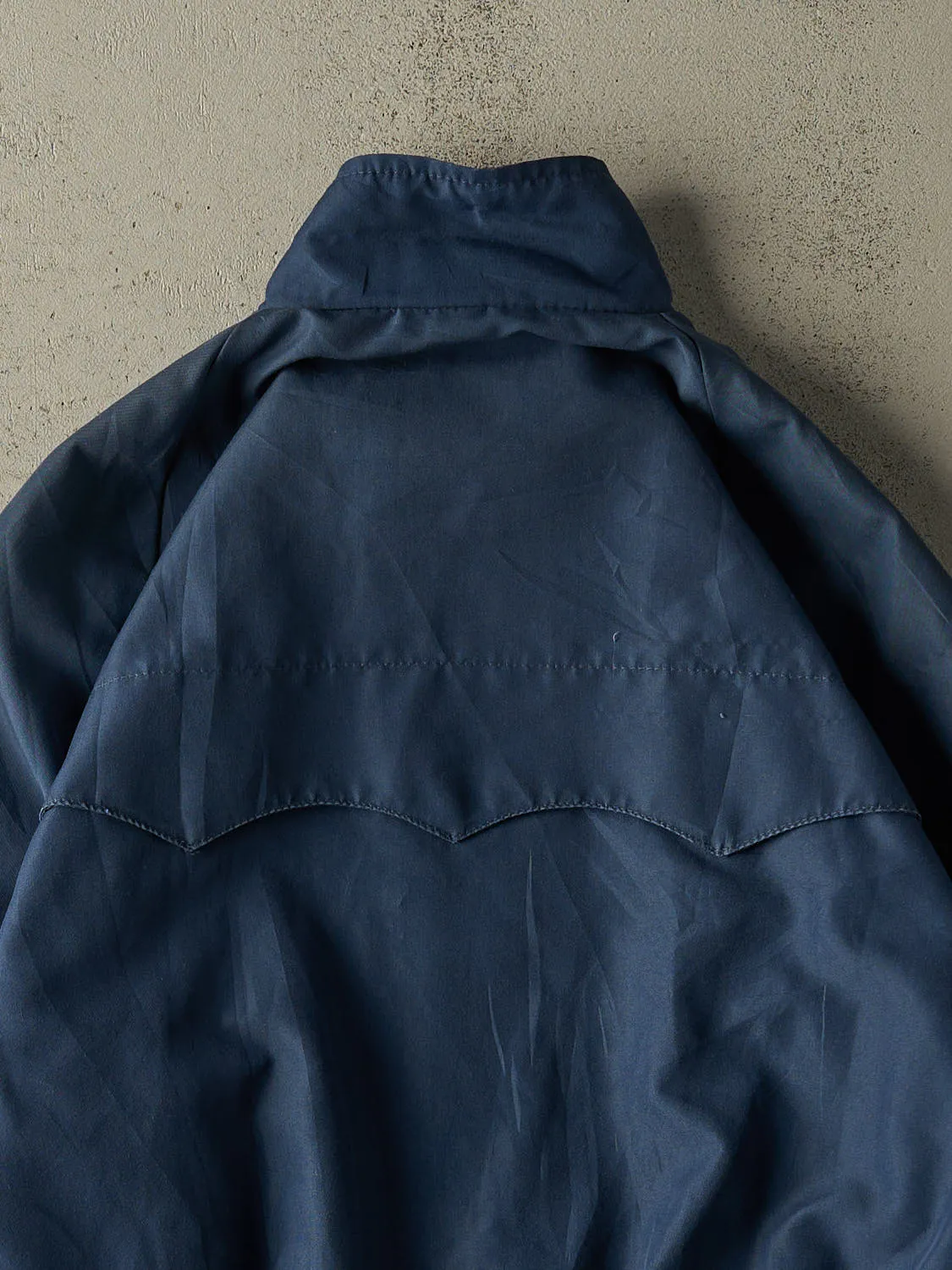 Vintage 80s Navy Blue Harrington Jacket (L/XL) sold by Rebalance Vintage product image thumbnail 4
