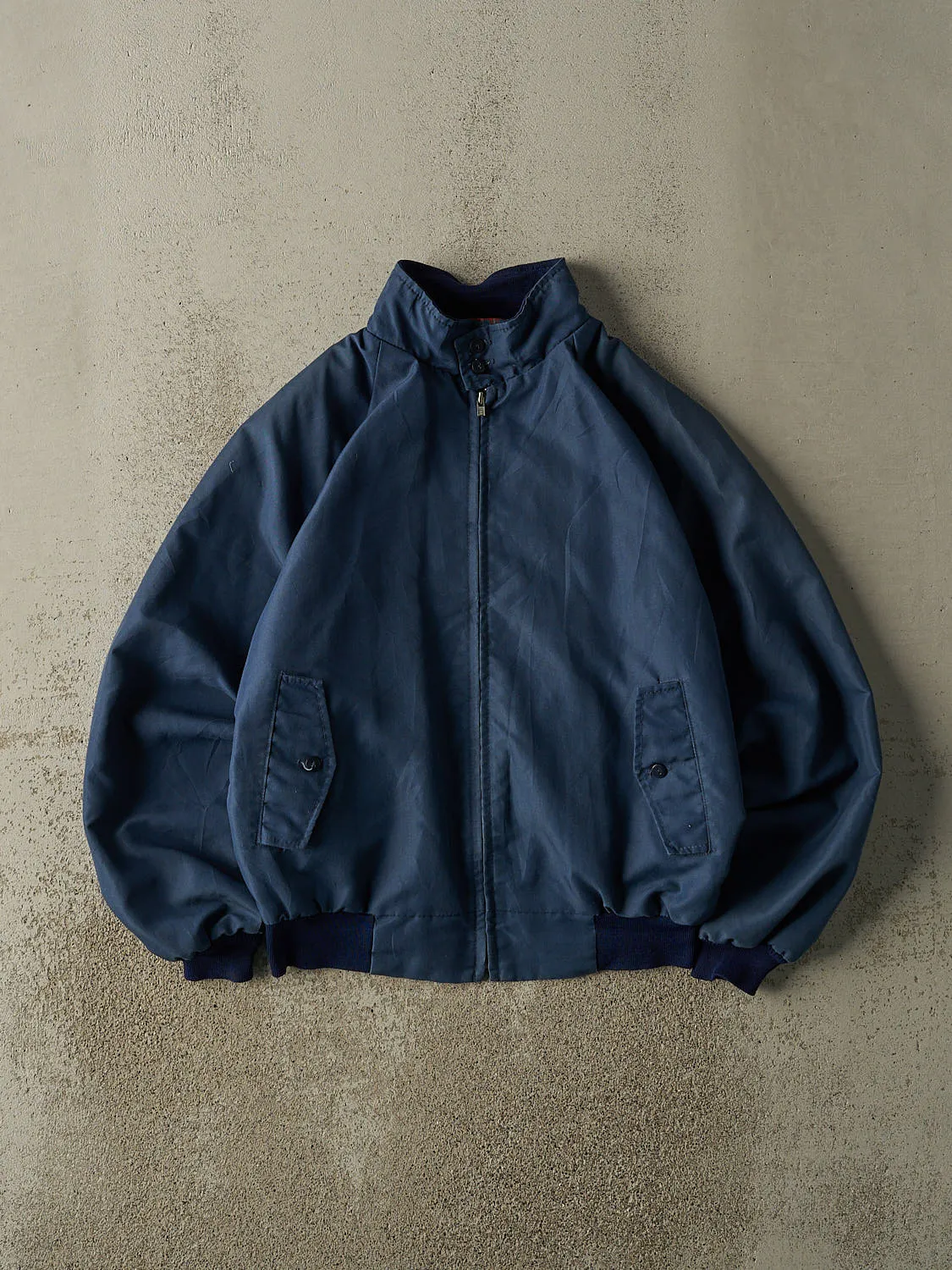 Vintage 80s Navy Blue Harrington Jacket (L/XL) sold by Rebalance Vintage