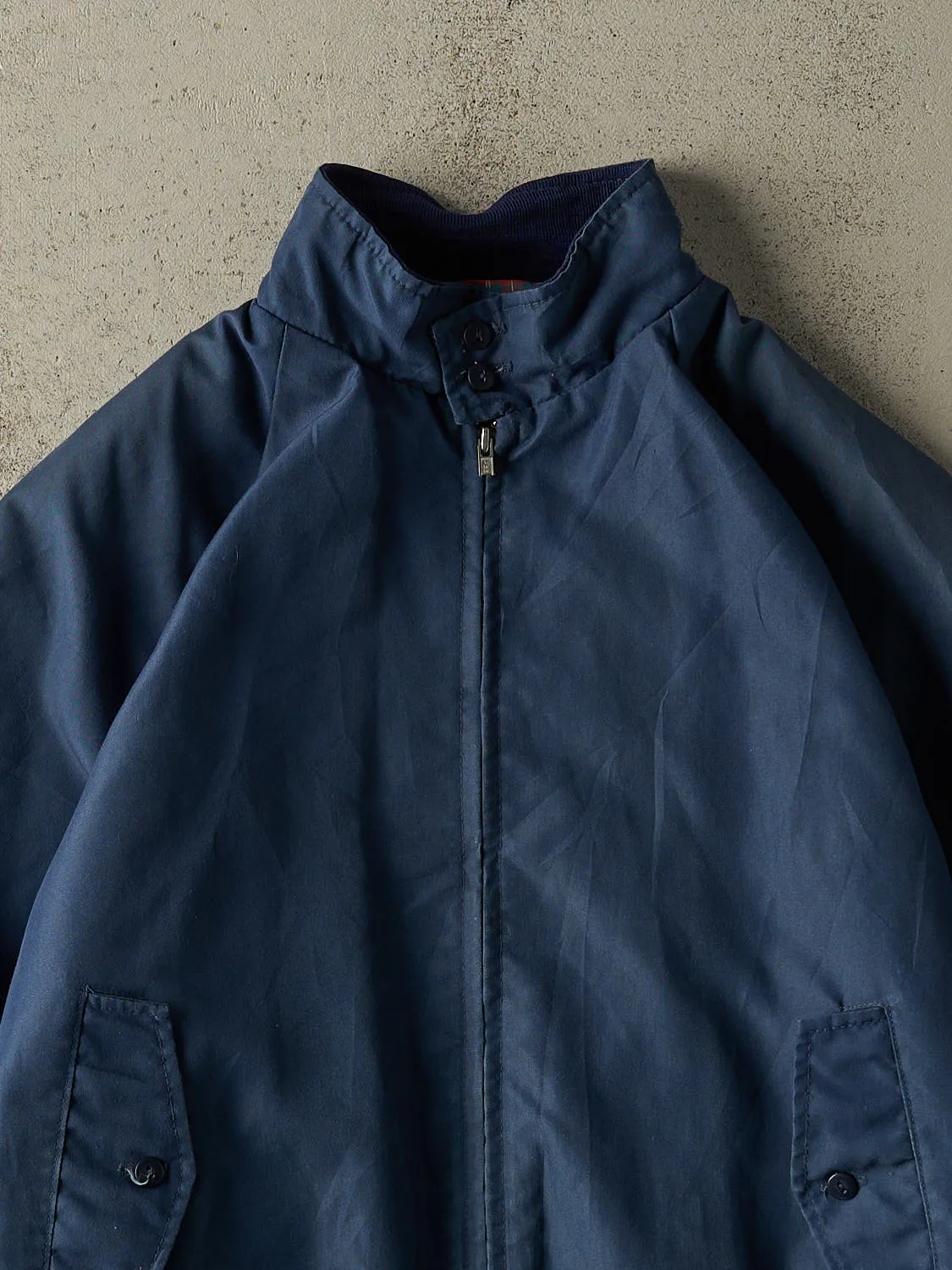 Vintage 80s Navy Blue Harrington Jacket (L/XL) sold by Rebalance Vintage product image thumbnail 3