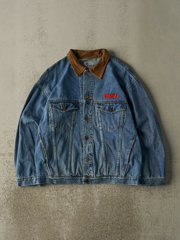 Vintage 90s Mid Wash Embroidered Denim Jacket (M/L) sold by Rebalance Vintage
