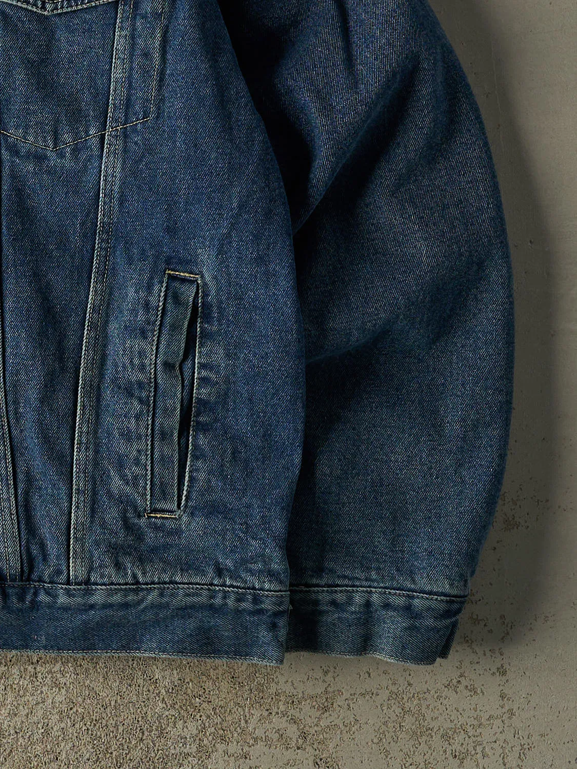 Vintage 90s Mid Wash Blanket Lined Embroidered Denim Jacket (XL) sold by Rebalance Vintage product image thumbnail 4