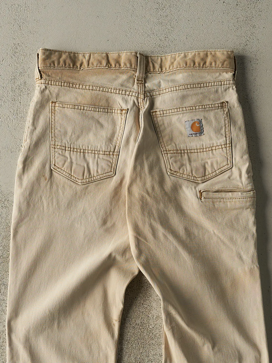 Vintage Y2K Beige Carhartt Slim Fit Work Pants (29x28) sold by Rebalance Vintage product image thumbnail 4