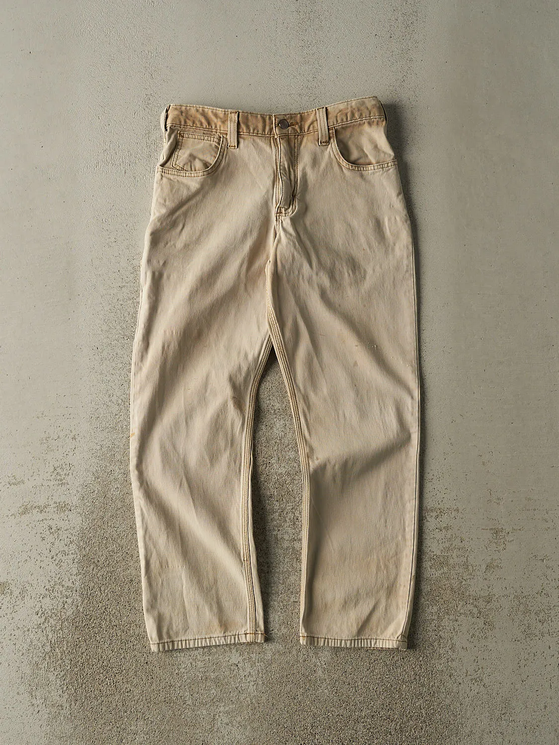 Vintage Y2K Beige Carhartt Slim Fit Work Pants (29x28) sold by Rebalance Vintage