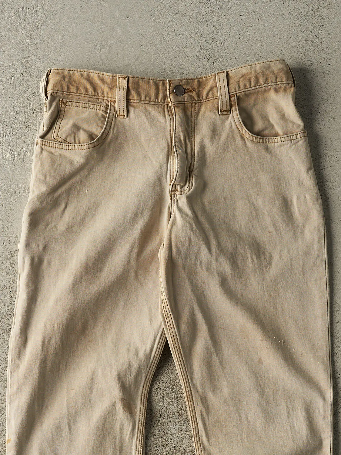Vintage Y2K Beige Carhartt Slim Fit Work Pants (29x28) sold by Rebalance Vintage product image thumbnail 3