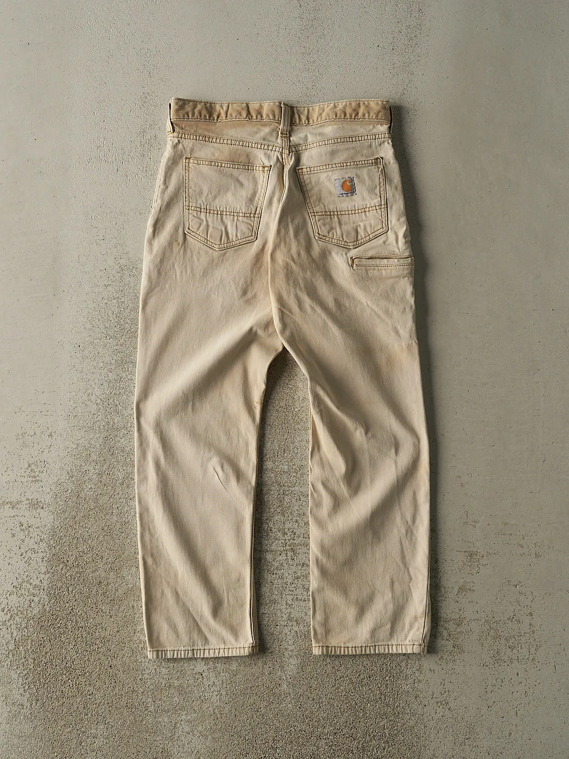 Vintage Y2K Beige Carhartt Slim Fit Work Pants (29x28) sold by Rebalance Vintage product image thumbnail 2