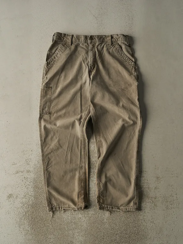 Vintage 90s Sun Faded Brown Carhartt Carpenter Work Pants (35x31) sold by Rebalance Vintage