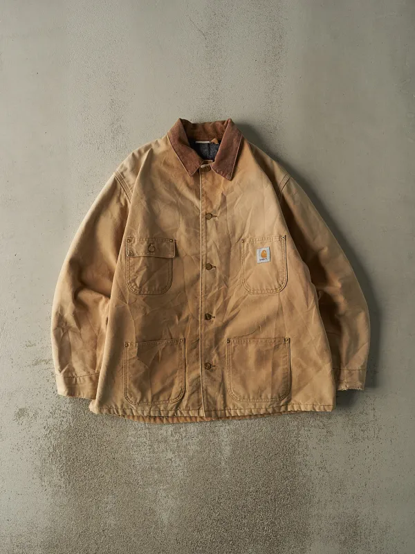 Vintage 90s Beige Carhartt Blanket Lined Chore Jacket (XL/XXL) sold by Rebalance Vintage
