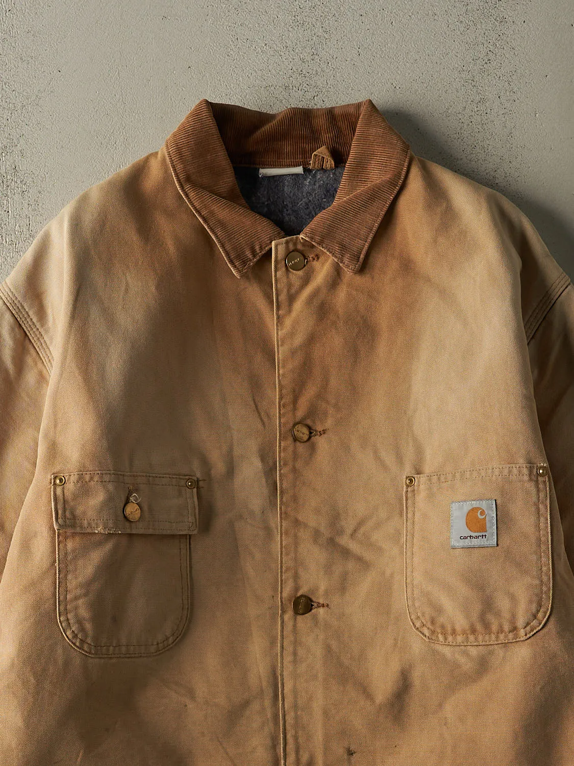 Vintage 90s Beige Carhartt Blanket Lined Chore Jacket (XXL) sold by Rebalance Vintage product image thumbnail 2