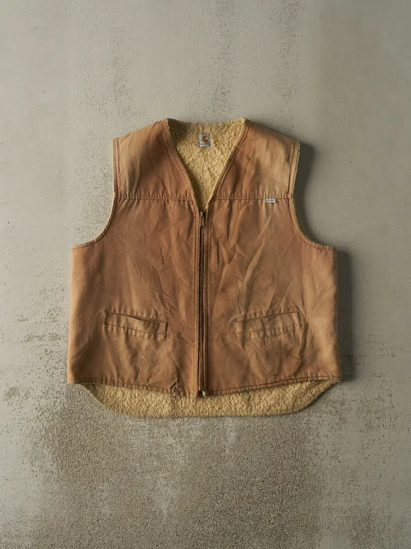 Vintage 80s Beige Carhartt Sherpa Lined Work Vest (XL/XXL) sold by Rebalance Vintage