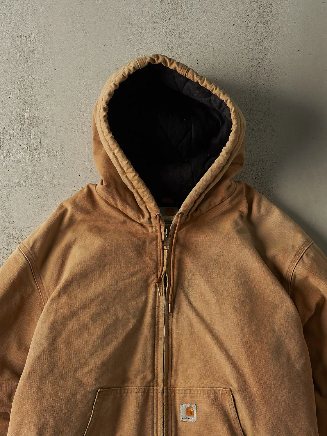 Vintage 90s Beige Carhartt Hooded Active Jacket (XL/XXL) sold by Rebalance Vintage product image thumbnail 2