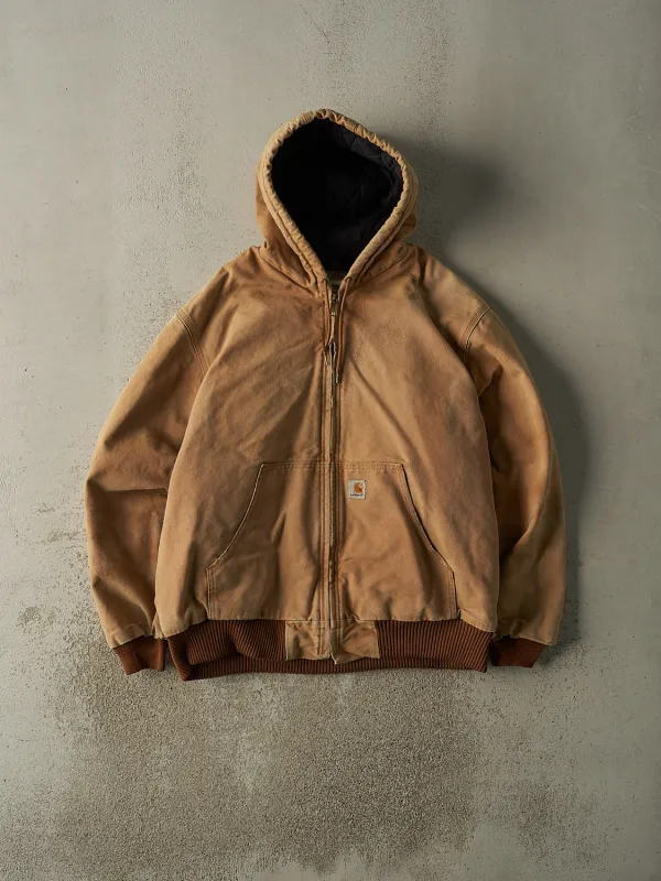 Vintage 90s Beige Carhartt Hooded Active Jacket (XL/XXL) sold by Rebalance Vintage