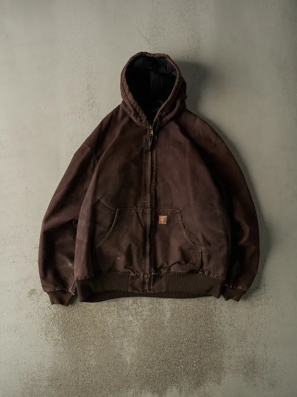 Vintage Y2K Brown Carhartt Hooded Active Jacket (XXL) sold by Rebalance Vintage
