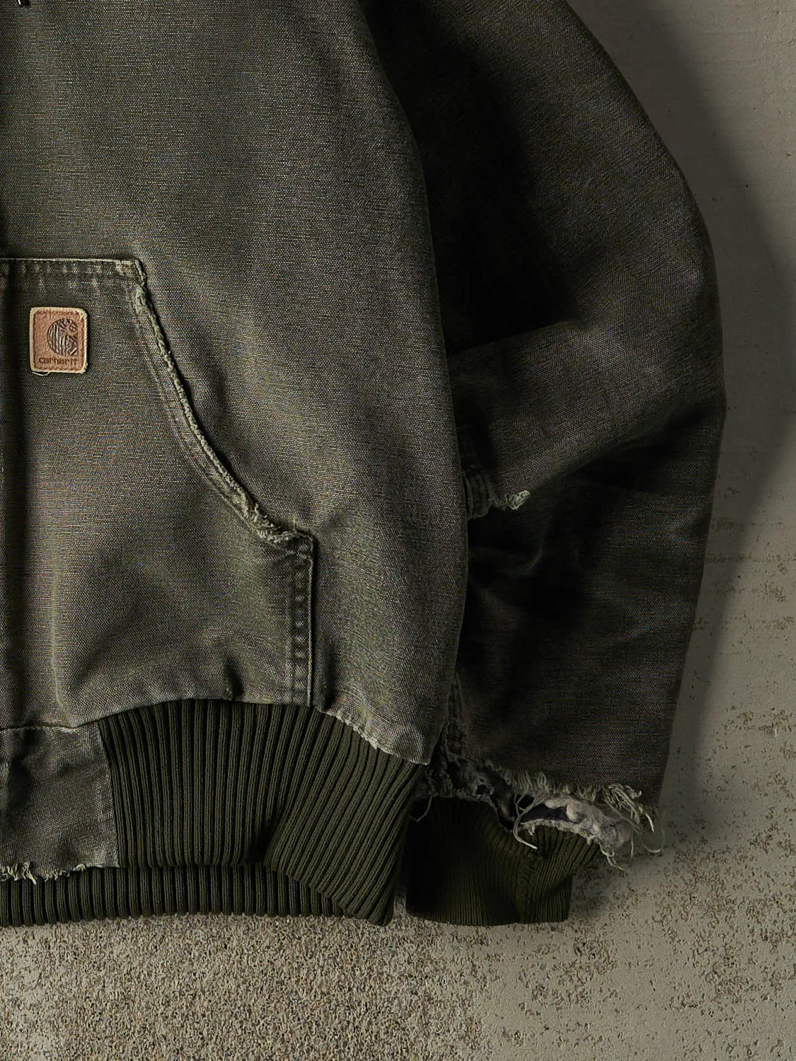 Vintage 90s Washed Green Carhartt Hooded Active Jacket (M) sold by Rebalance Vintage product image thumbnail 4