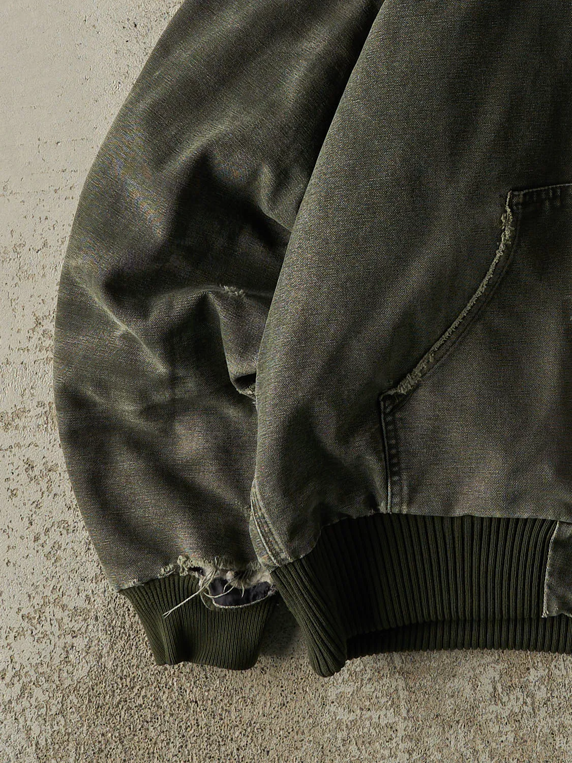 Vintage 90s Washed Green Carhartt Hooded Active Jacket (M) sold by Rebalance Vintage product image thumbnail 3