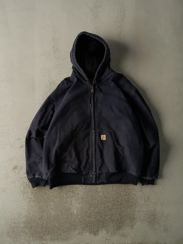 Vintage 90s Sun Faded Navy Carhartt Hooded Active Jacket (XL) sold by Rebalance Vintage