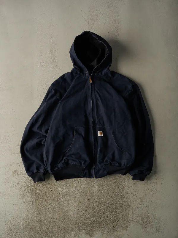 Vintage 90s Navy Blue Carhartt Hooded Active Jacket (XL/XXL) sold by Rebalance Vintage