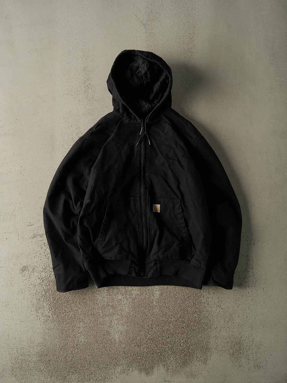 Vintage Y2K Black Carhartt Hooded Active Jacket (L/XL) sold by Rebalance Vintage