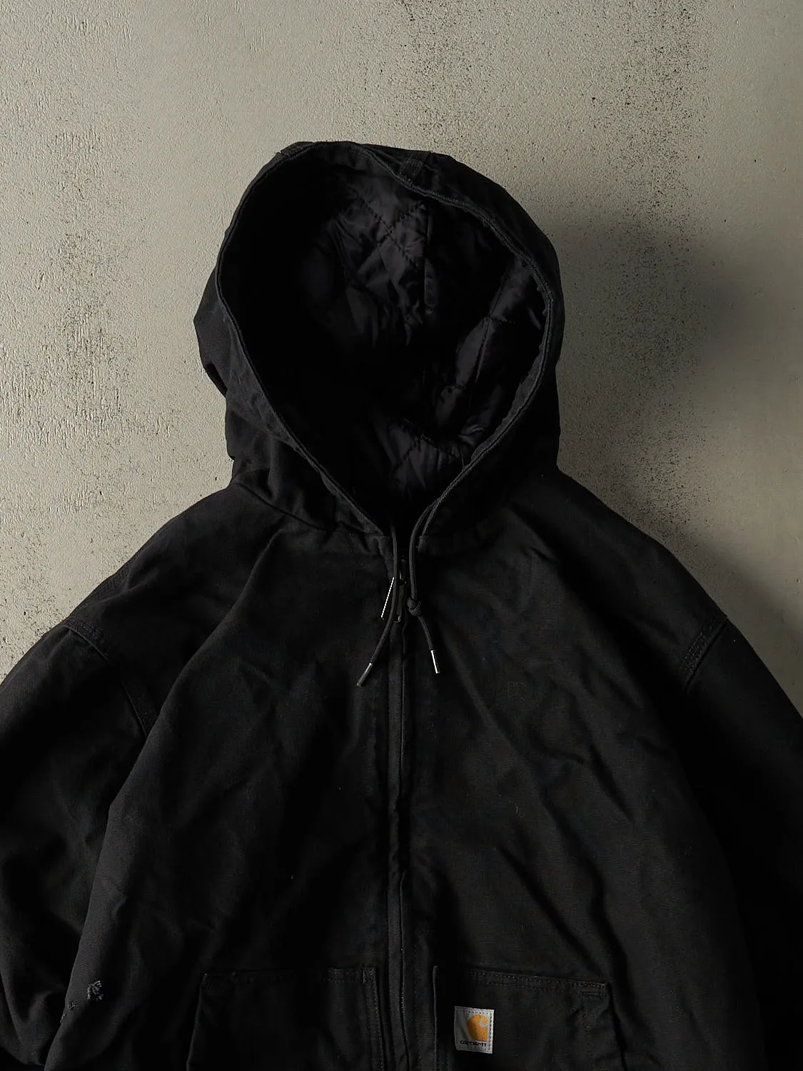 Vintage Y2K Black Carhartt Hooded Active Jacket (L/XL) sold by Rebalance Vintage product image thumbnail 2