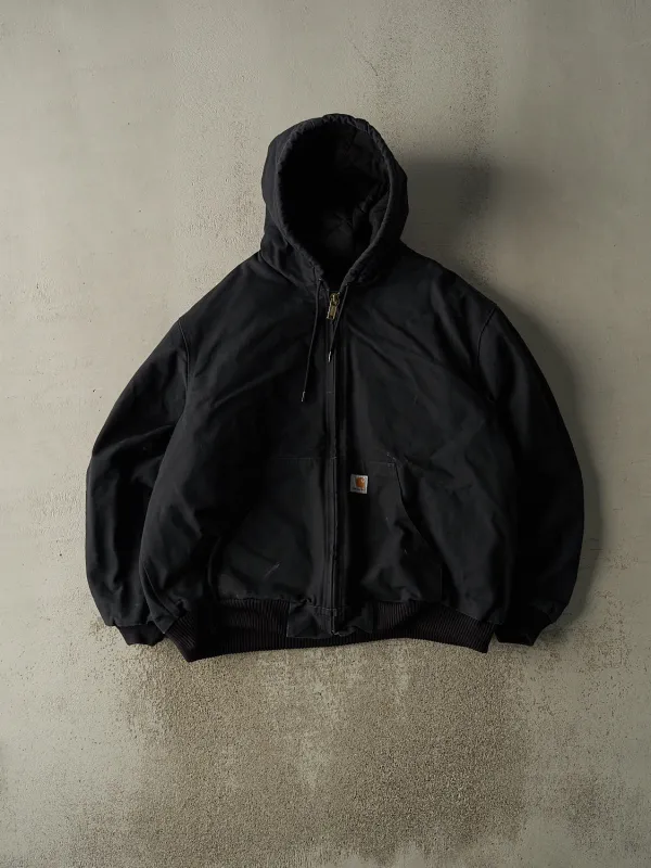 Vintage Y2K Black Carhartt Hooded Active Jacket (XL/XXL) sold by Rebalance Vintage