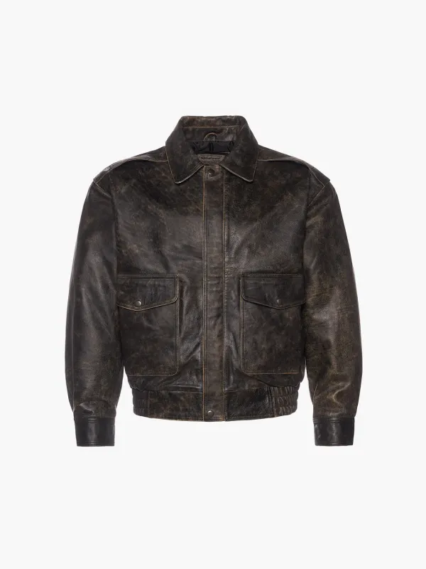 The Aviator Jacket - Jet Black sold by Rebalance Vintage