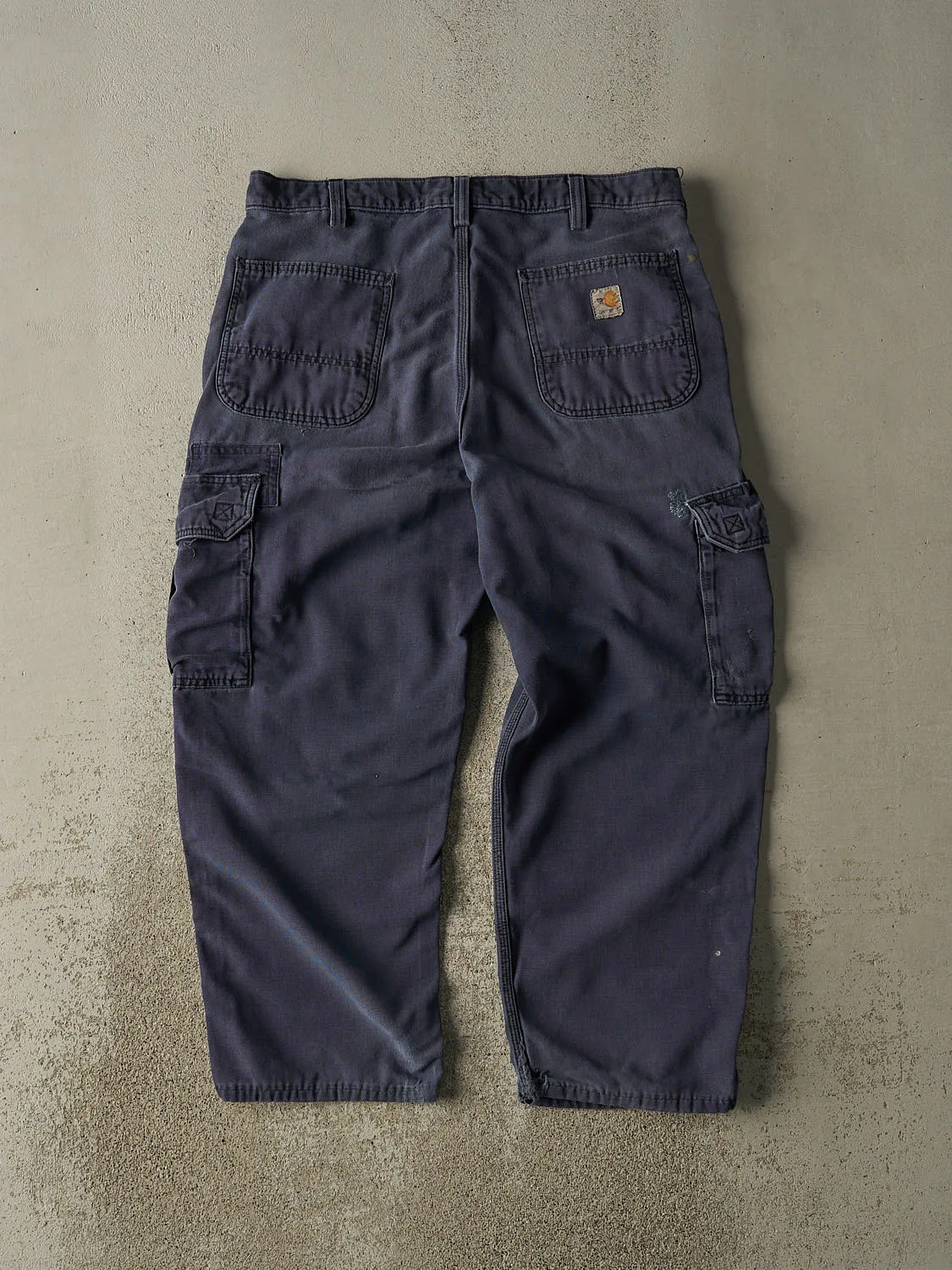 Vintage Y2K Navy Blue Carhartt Cargo Fire Resistant Pants (36x27) sold by Rebalance Vintage product image thumbnail 2