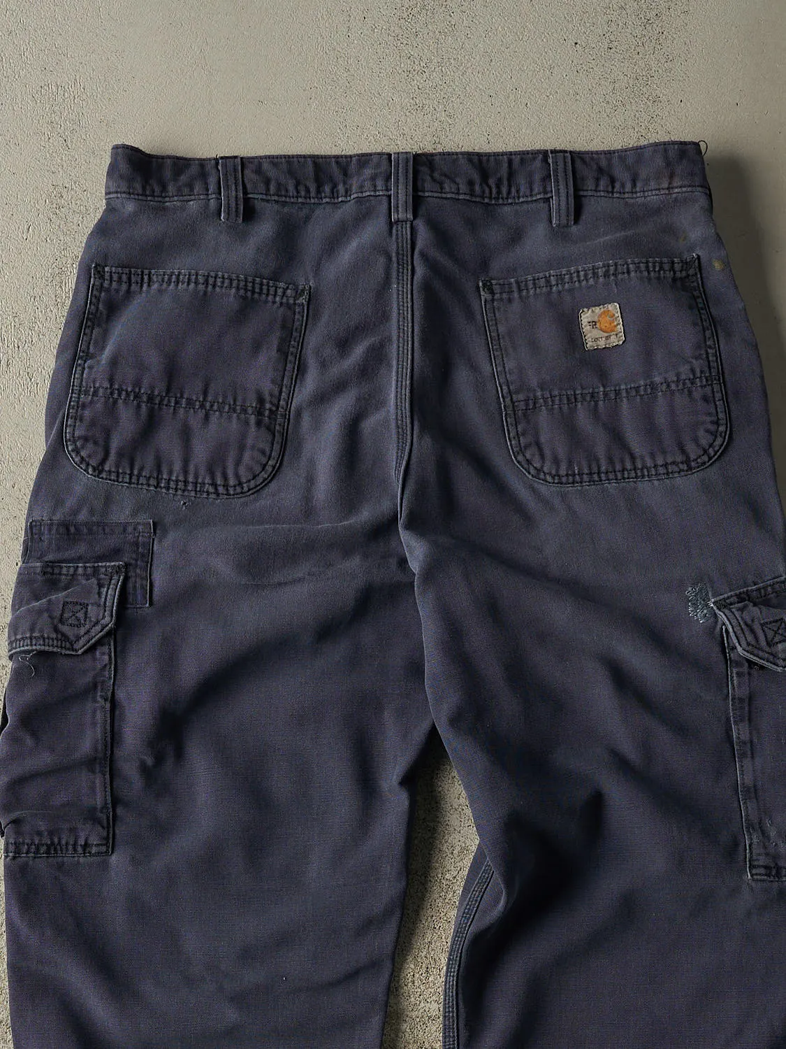 Vintage Y2K Navy Blue Carhartt Cargo Fire Resistant Pants (36x27) sold by Rebalance Vintage product image thumbnail 4