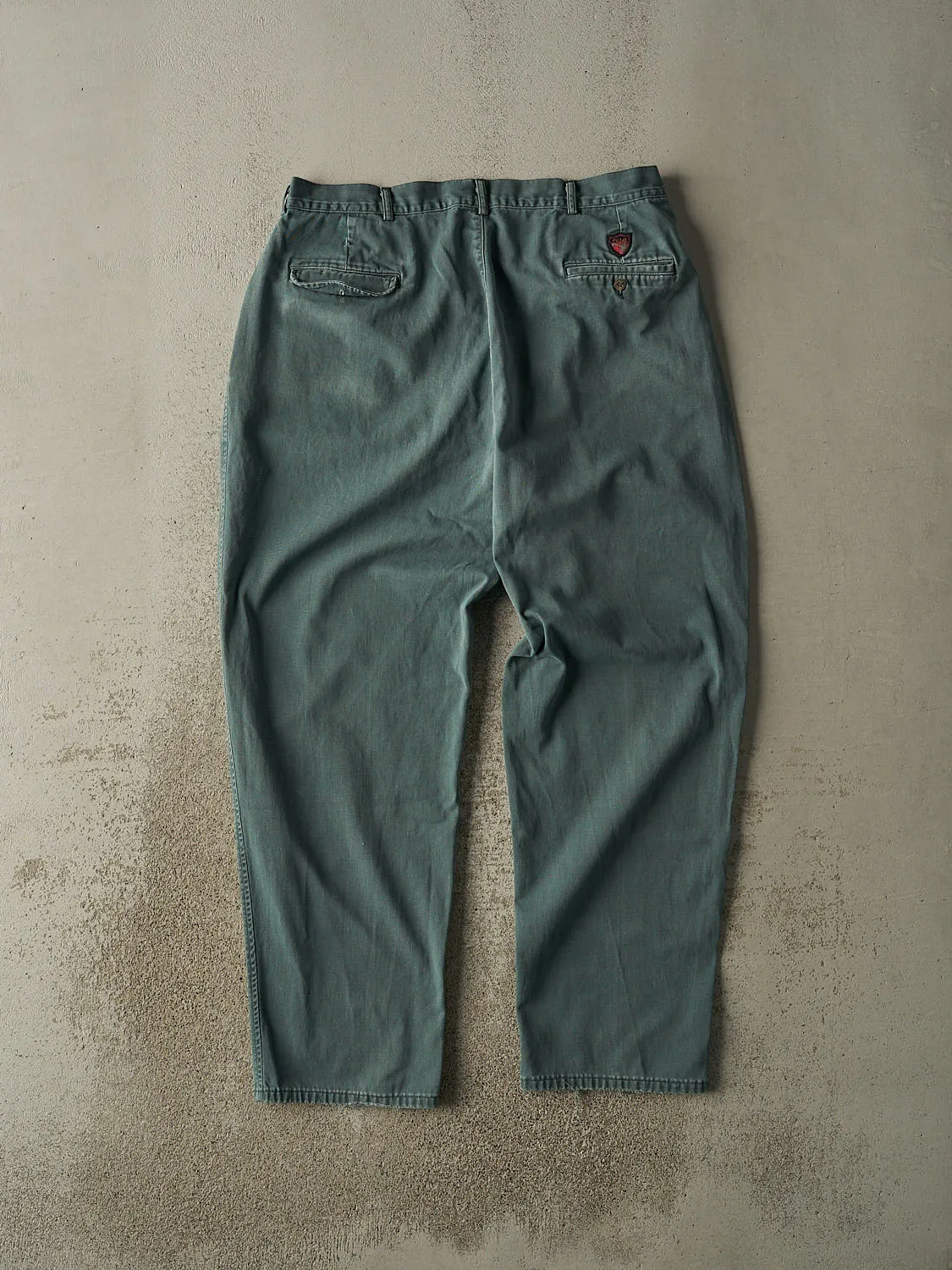 Vintage 90s Washed Green Polo Pleated Pants (36x31.5) sold by Rebalance Vintage product image thumbnail 2