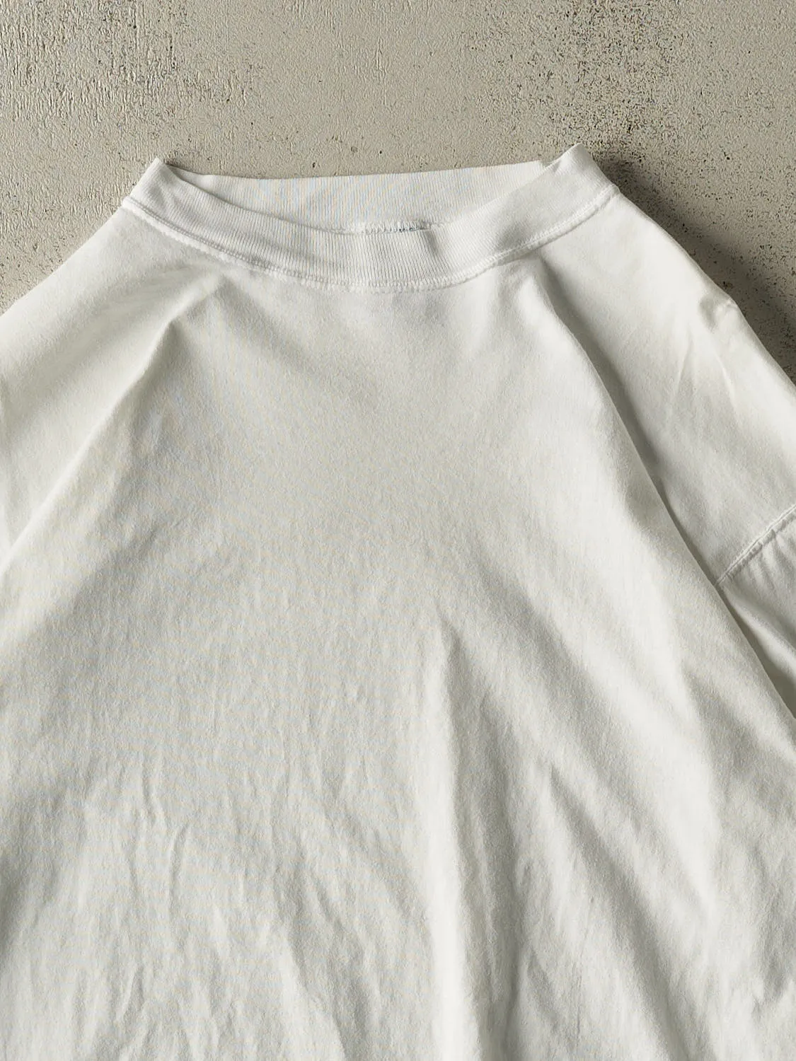 Vintage 90s White Russell Athletic Blank Long Sleeve (L/XL) sold by Rebalance Vintage product image thumbnail 2