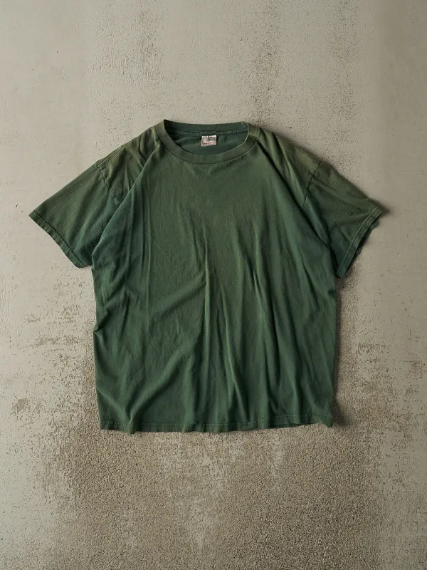 Vintage 90s Sun Faded Green Blank Tee (M/L) sold by Rebalance Vintage