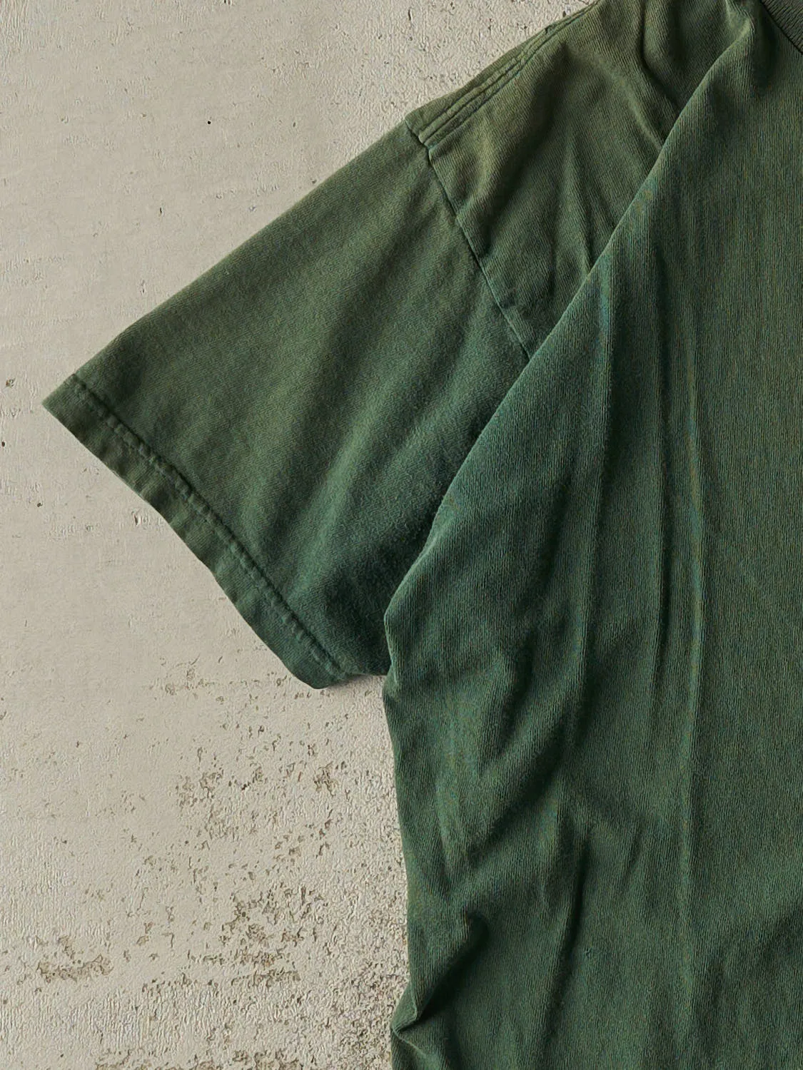 Vintage 90s Sun Faded Green Blank Tee (M/L) sold by Rebalance Vintage product image thumbnail 3