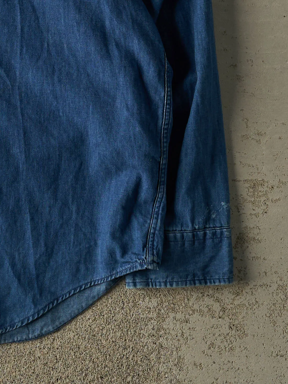 Vintage 90s Mid Wash Denim Camel Button Up Long Sleeve (XL/XXL) sold by Rebalance Vintage product image thumbnail 4