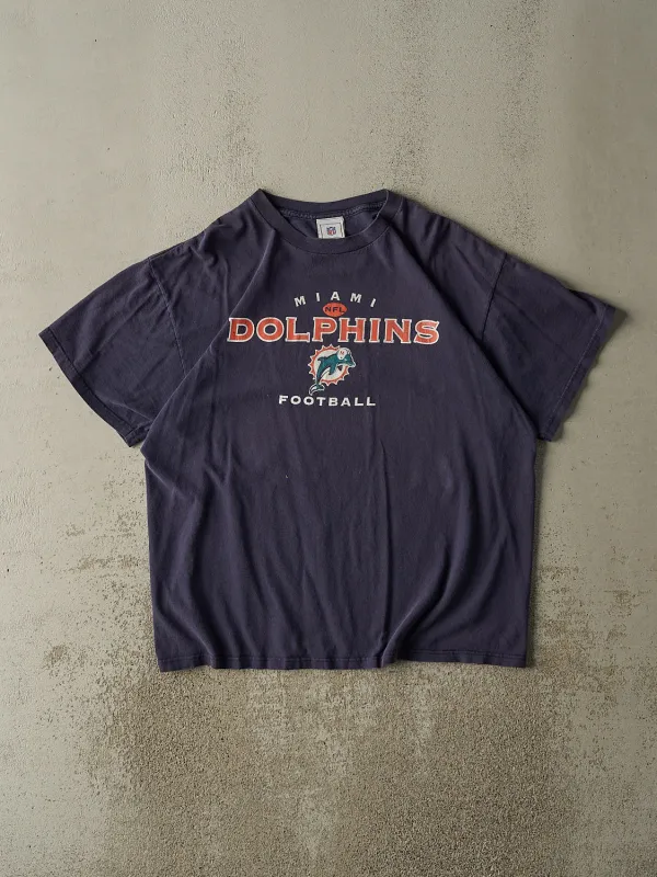 Vintage 90s Sun Faded Navy Miami Dolphins Tee (L/XL) sold by Rebalance Vintage