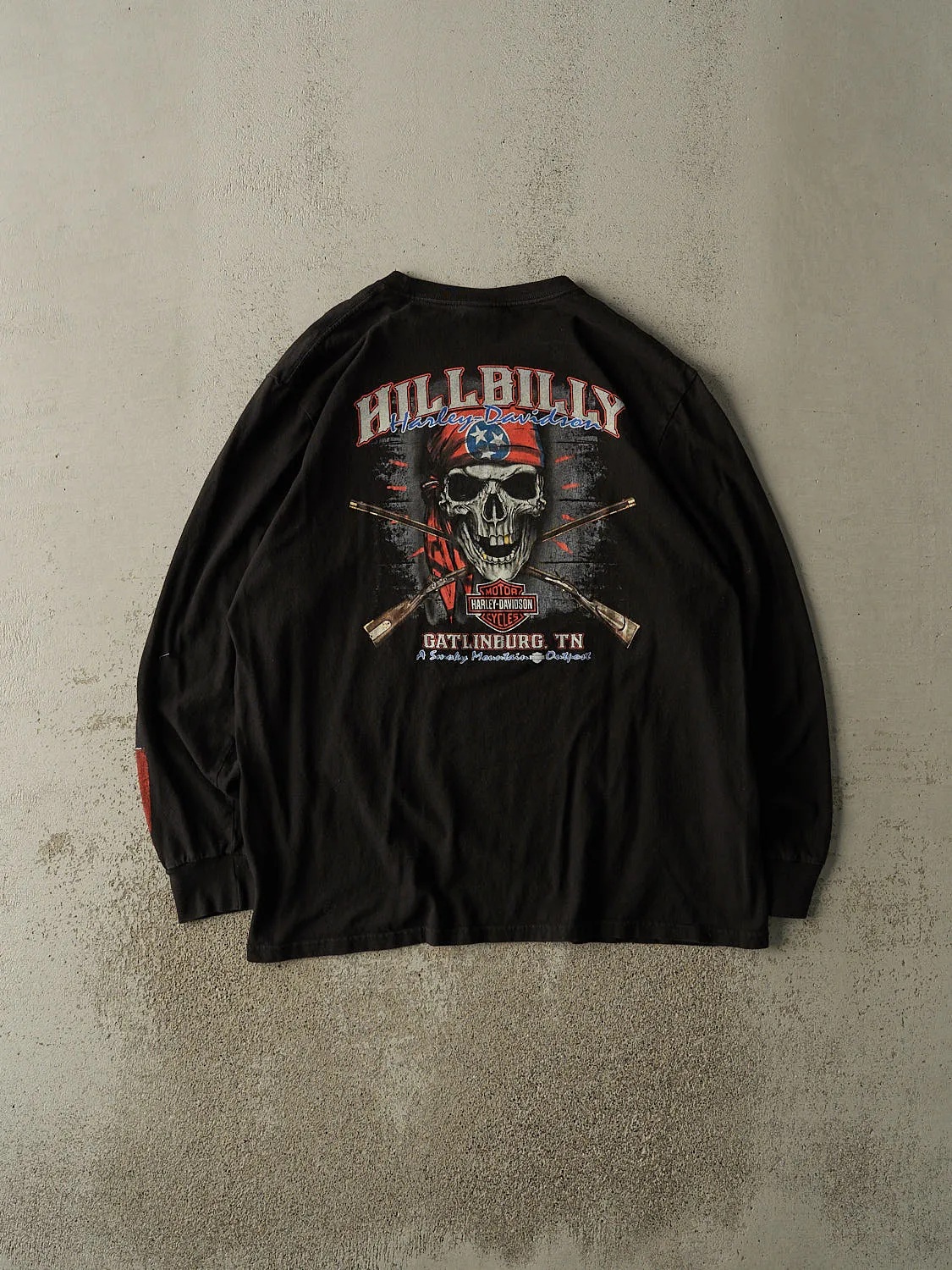 18' Black Harley Davidson Hill Billy Long Sleeve (XL) sold by Rebalance Vintage product image thumbnail 2