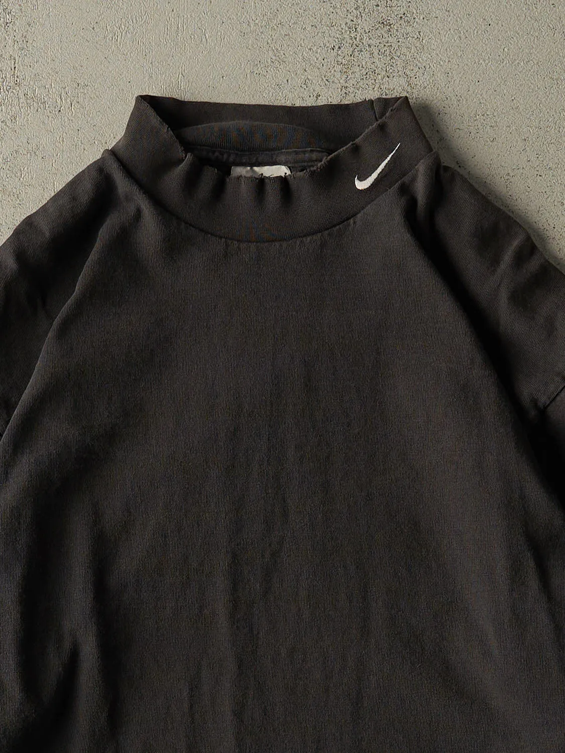 Vintage Y2K Faded Black Nike Embroidered Mock Neck Long Sleeve (L) sold by Rebalance Vintage product image thumbnail 2