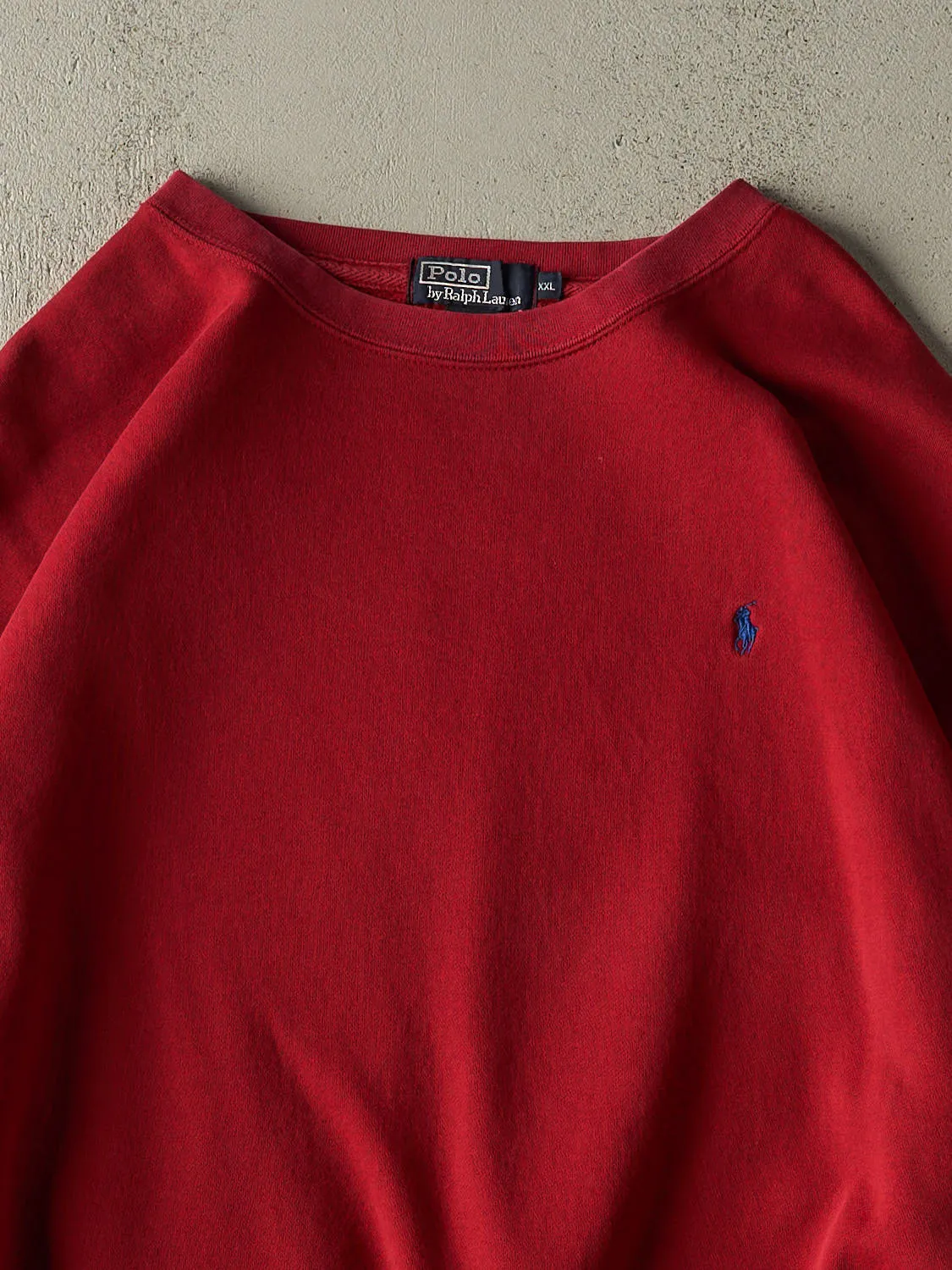 Vintage 90s Red Polo Embroidered Logo Crewneck (XXL) sold by Rebalance Vintage product image thumbnail 2