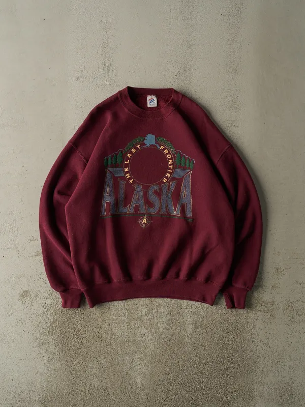 Vintage 90s Burgundy Alaska Crewneck (XL) sold by Rebalance Vintage