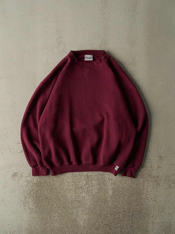 Vintage 90s Burgundy Blank Crewneck (XL) sold by Rebalance Vintage