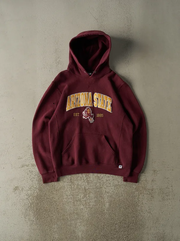 Vintage Y2K Burgundy Russell Athletic Arizona State Embroidered Hoodie (S/M) sold by Rebalance Vintage