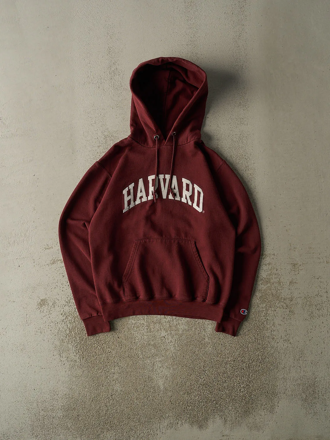 Vintage Y2K Burgundy Harvard University Champion Hoodie (S) sold by Rebalance Vintage