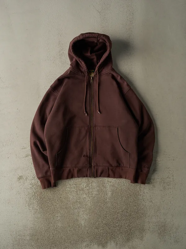 Vintage 90s Sun Faded Brown Cabela's Heavyweight Lined Zip Up Hoodie (XL) sold by Rebalance Vintage