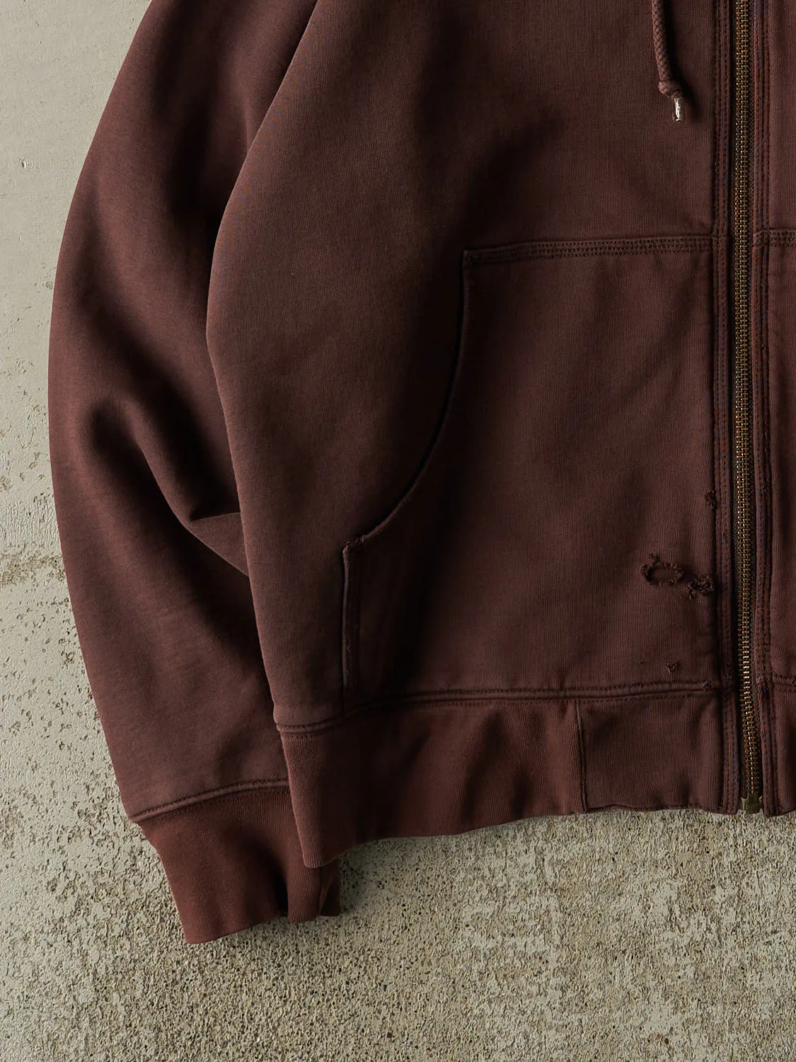 Vintage 90s Sun Faded Brown Cabela's Heavyweight Lined Zip Up Hoodie (XL) sold by Rebalance Vintage product image thumbnail 3