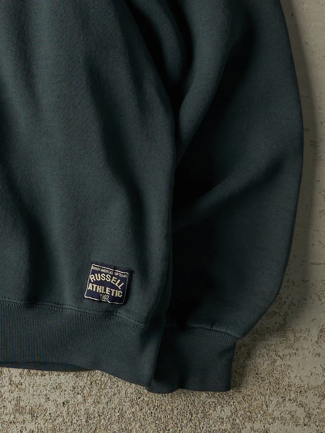 Vintage 90s Green Russell Athletic Quarter Zip Pullover (L/XL) sold by Rebalance Vintage product image thumbnail 4