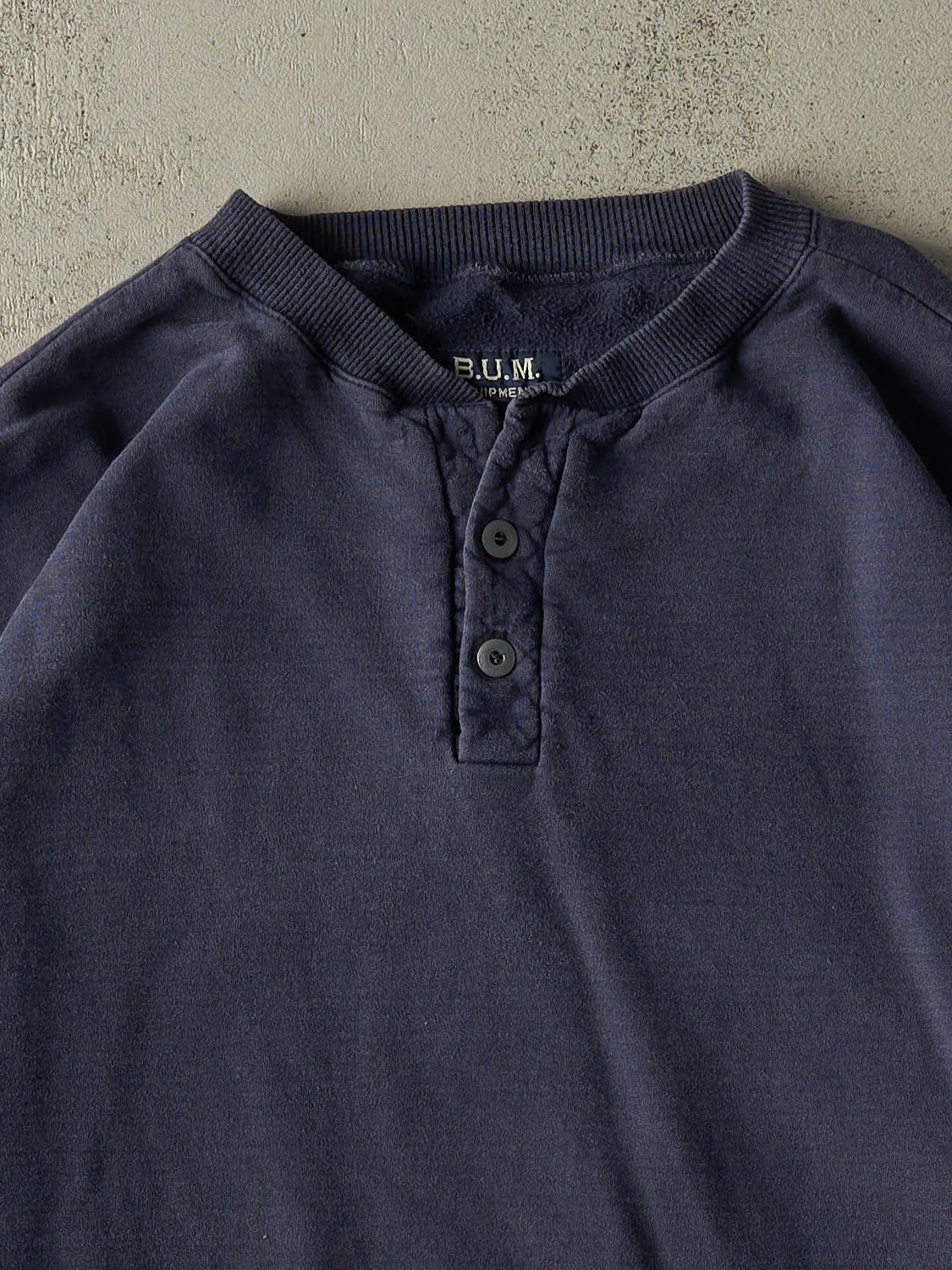 Vintage 90s Navy Blue Quarter Button Crewneck (XXL) sold by Rebalance Vintage product image thumbnail 3